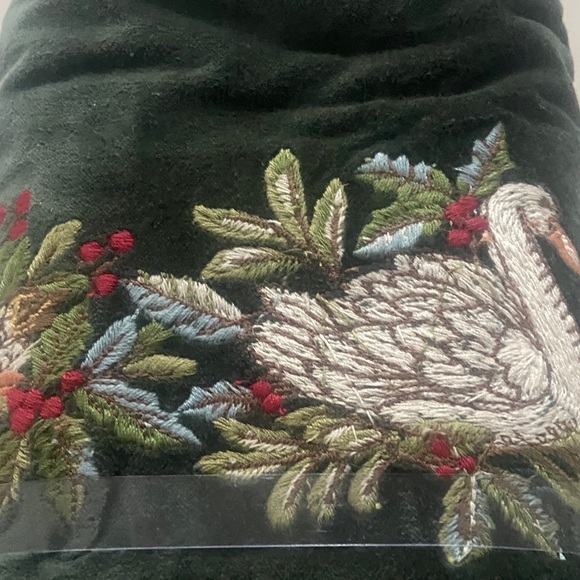 Dark Green with’Embroidery pottery barn.. 12 days of Christmas table runner - Picture 2 of 10